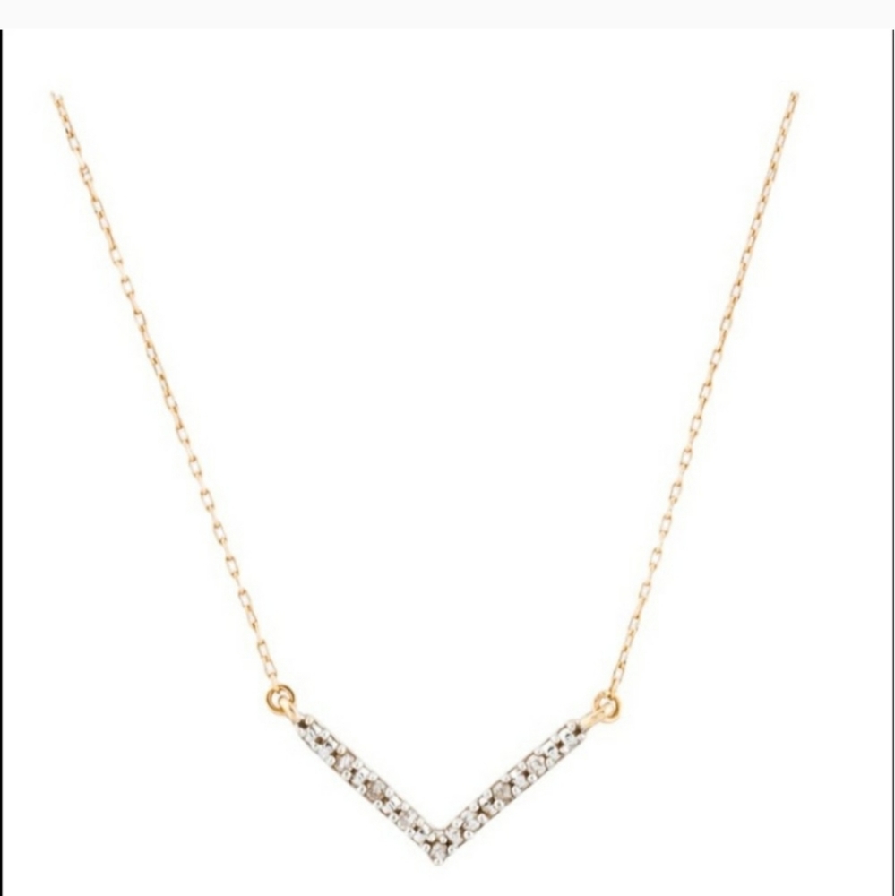 Adina Reyter 14K Diamond Tiny Pave V Necklace